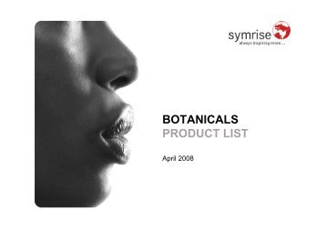 BOTANICALS PRODUCT LIST - Symrise AG – Products