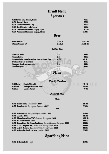 Drink Menu Drink Menu Aperitifs Aperitifs Beer Bohemia Bagel drink-menu-drink-menu-aperitifs-aperitifs-beer-bohemia-bagel