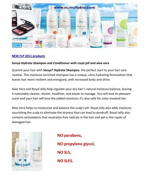Sonya Hydrate Shampoo And Conditioner With Royal Jell