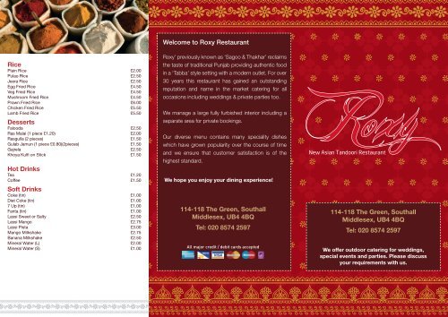 A4 takeaway menu.indd - Roxy Restaurant