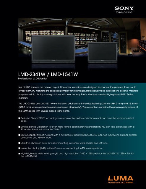 SONY LMD-1541W sony マスターモニター LMD-1541W☆マスモニ LMD-1510W