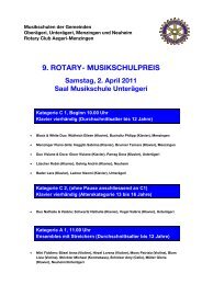 9. ROTARY- MUSIKSCHULPREIS Samstag, 2 ... - Schule Unterägeri