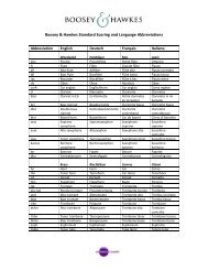 Boosey & Hawkes Standard Scoring and Language Abbreviations