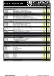 CANON - Preisliste 2009 - pictureland.de