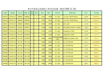 本校資訊設備一覽表