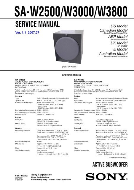 sa-w2500/w3000/w3800 service manual