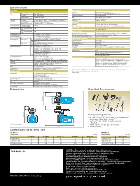 Brochure - Sony Professional Solutions Asia Pacific