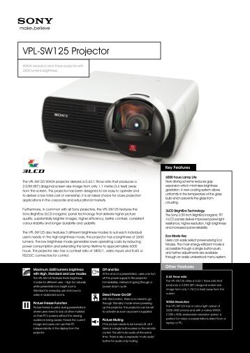 Sony VPL-SW125 Brochure