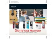 FOR EVERY RECORDING NEED - Sony Asia Pacific