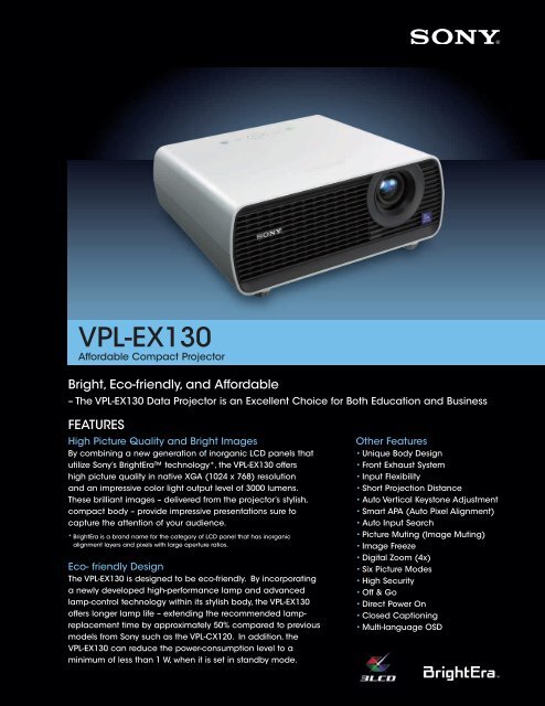 VPL-EX130 - Sony