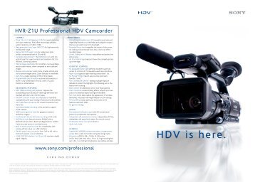 HVR-Z1U Professional HDV Camcorder - Sony