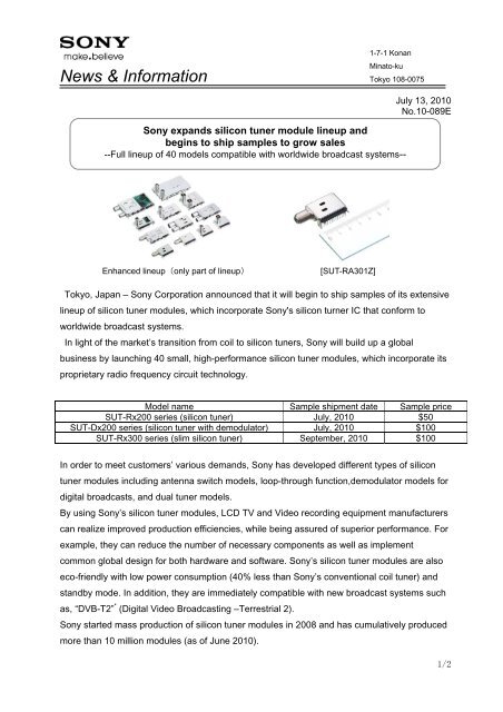 News & Information - Sony Asia Pacific