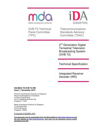 DVB-T2 Technical Panel Committee (TPC) - iDA