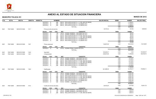 ESTADO DE SITUACION FINANCIERA - Toluca