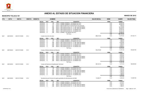 ESTADO DE SITUACION FINANCIERA - Toluca