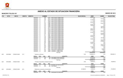 ESTADO DE SITUACION FINANCIERA - Toluca