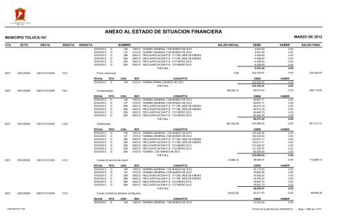 ESTADO DE SITUACION FINANCIERA - Toluca