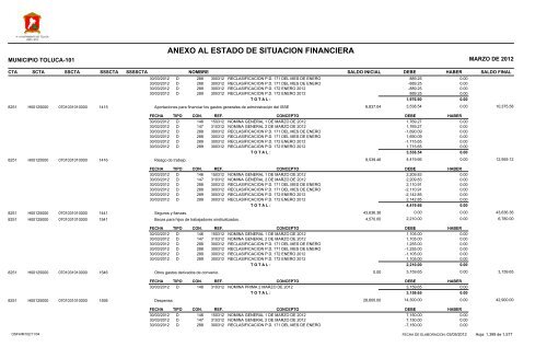 ESTADO DE SITUACION FINANCIERA - Toluca