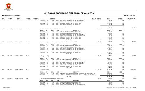 ESTADO DE SITUACION FINANCIERA - Toluca