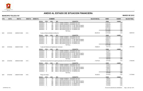 ESTADO DE SITUACION FINANCIERA - Toluca