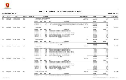 ESTADO DE SITUACION FINANCIERA - Toluca