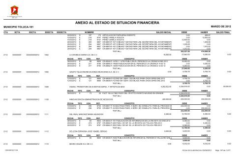 ESTADO DE SITUACION FINANCIERA - Toluca