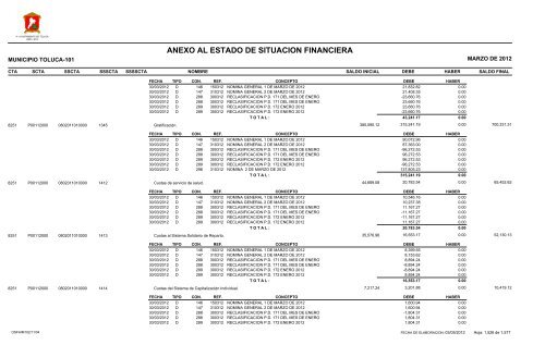 ESTADO DE SITUACION FINANCIERA - Toluca