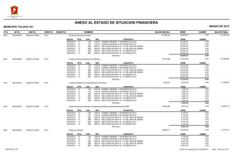 ESTADO DE SITUACION FINANCIERA - Toluca