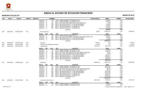 ESTADO DE SITUACION FINANCIERA - Toluca