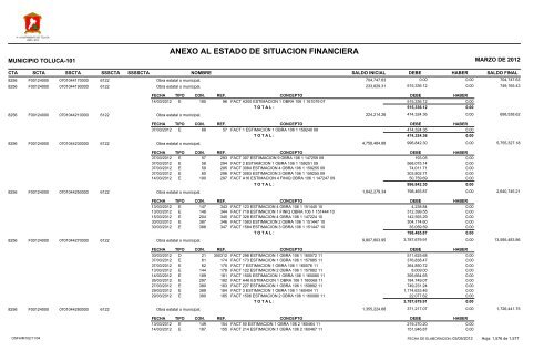 ESTADO DE SITUACION FINANCIERA - Toluca