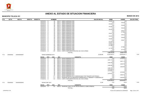 ESTADO DE SITUACION FINANCIERA - Toluca