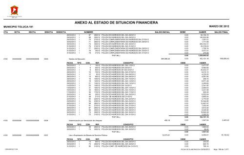 ESTADO DE SITUACION FINANCIERA - Toluca