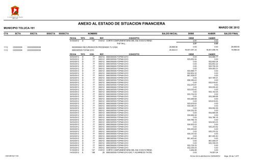 ESTADO DE SITUACION FINANCIERA - Toluca