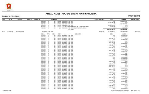 ESTADO DE SITUACION FINANCIERA - Toluca