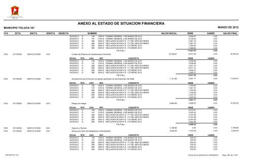 ESTADO DE SITUACION FINANCIERA - Toluca