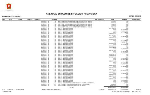 ESTADO DE SITUACION FINANCIERA - Toluca