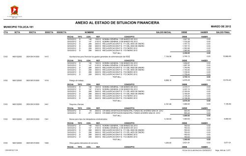 ESTADO DE SITUACION FINANCIERA - Toluca