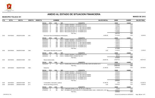 ESTADO DE SITUACION FINANCIERA - Toluca