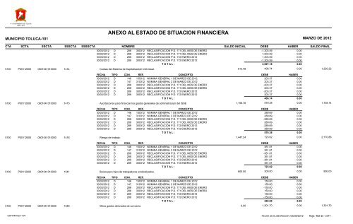 ESTADO DE SITUACION FINANCIERA - Toluca