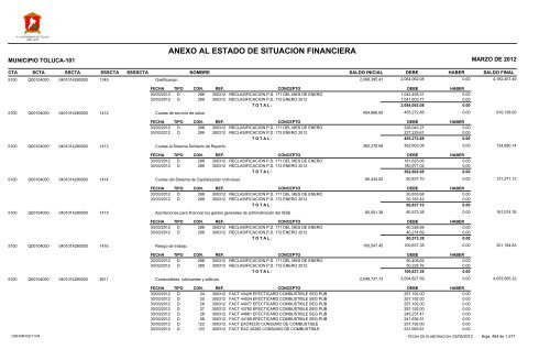 ESTADO DE SITUACION FINANCIERA - Toluca