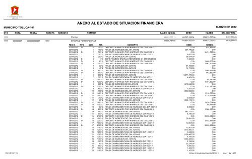 ESTADO DE SITUACION FINANCIERA - Toluca