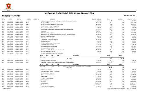 ESTADO DE SITUACION FINANCIERA - Toluca