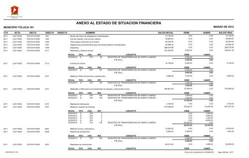 ESTADO DE SITUACION FINANCIERA - Toluca