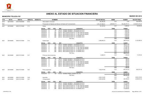 ESTADO DE SITUACION FINANCIERA - Toluca