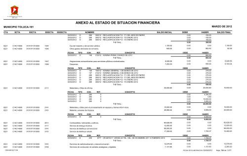 ESTADO DE SITUACION FINANCIERA - Toluca