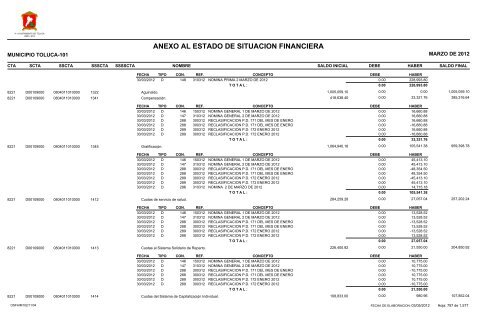 ESTADO DE SITUACION FINANCIERA - Toluca