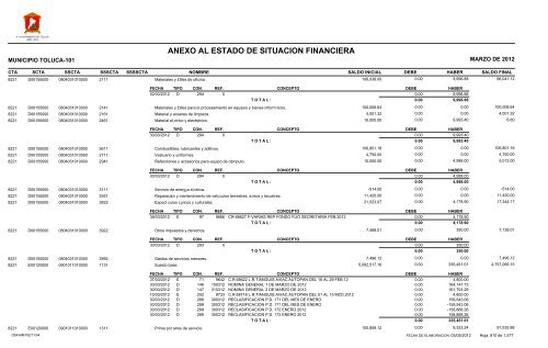 ESTADO DE SITUACION FINANCIERA - Toluca