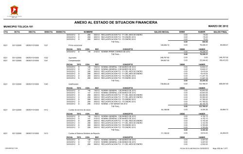 ESTADO DE SITUACION FINANCIERA - Toluca