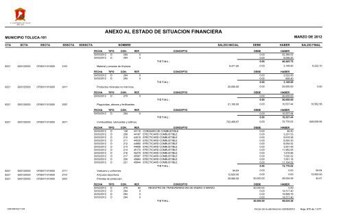 ESTADO DE SITUACION FINANCIERA - Toluca