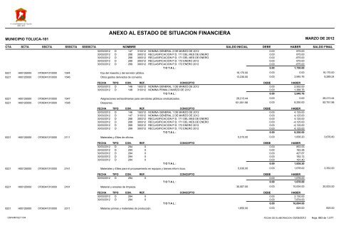 ESTADO DE SITUACION FINANCIERA - Toluca